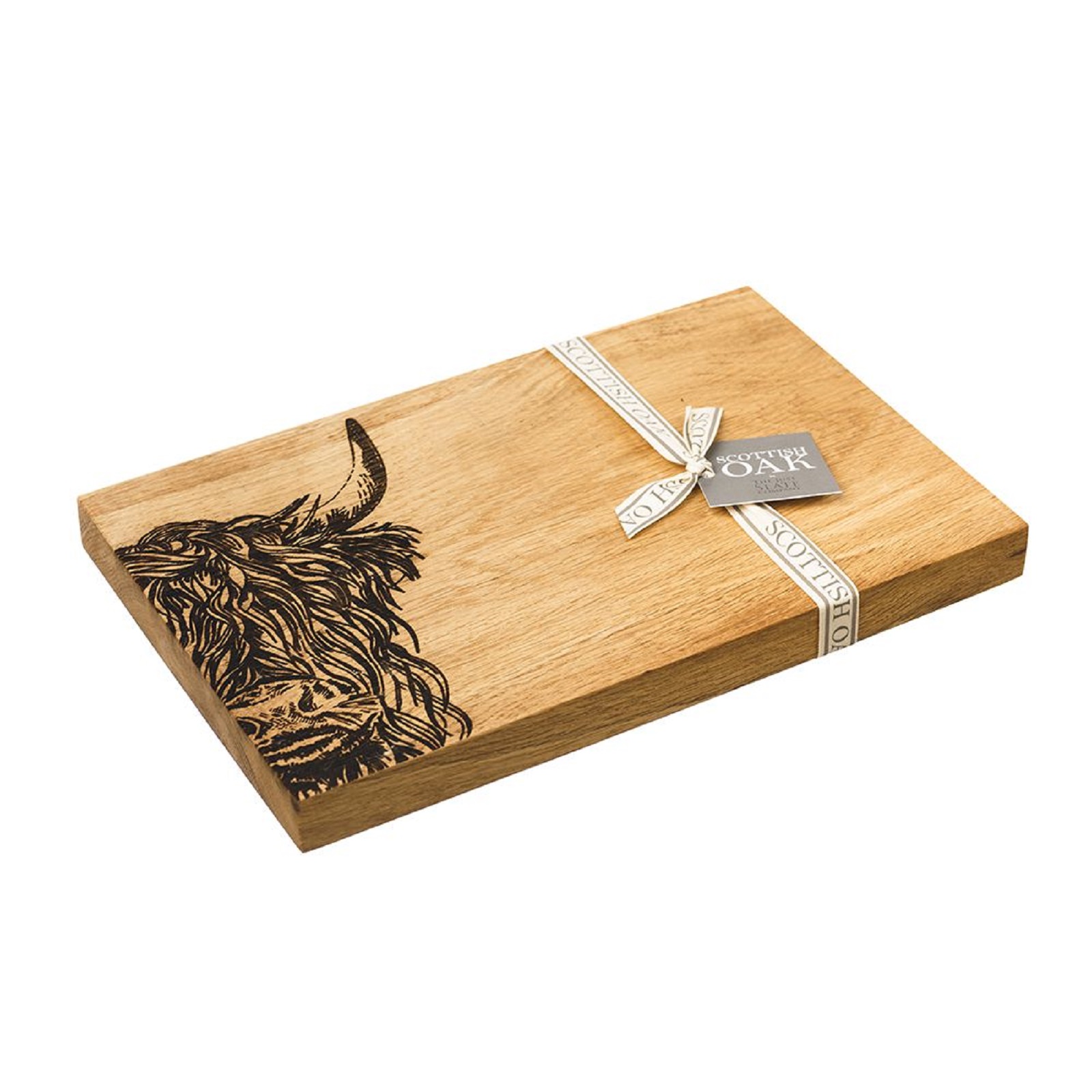 product image - Дошка сервірувальна Scottish Made OAK SERVING BOARDS HIGHLAND COW, 30х20х2 см, бежевий