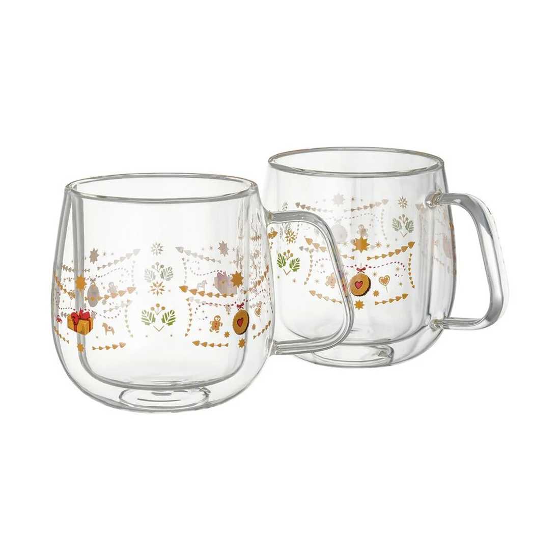 product image - Набор чашек с двойными стенками Hutschenreuther CHRISTMAS LOVE, 2 шт, объем 0,22 л, прозрачный с рисунком