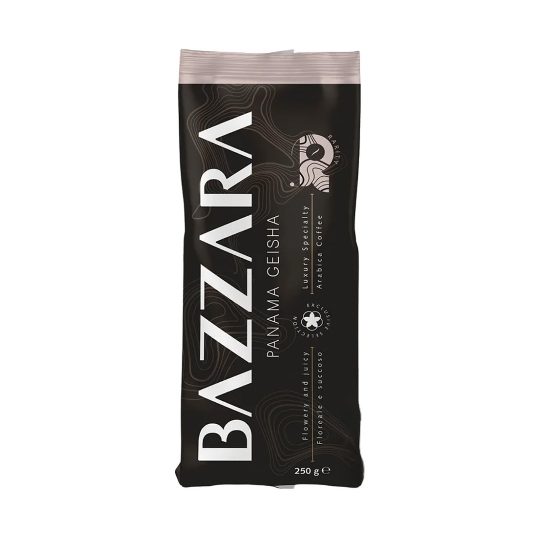product image - Кава в зернах Bazzara PANAMA GEISHA, 0,25 кг, вакуумний пакет, чорний