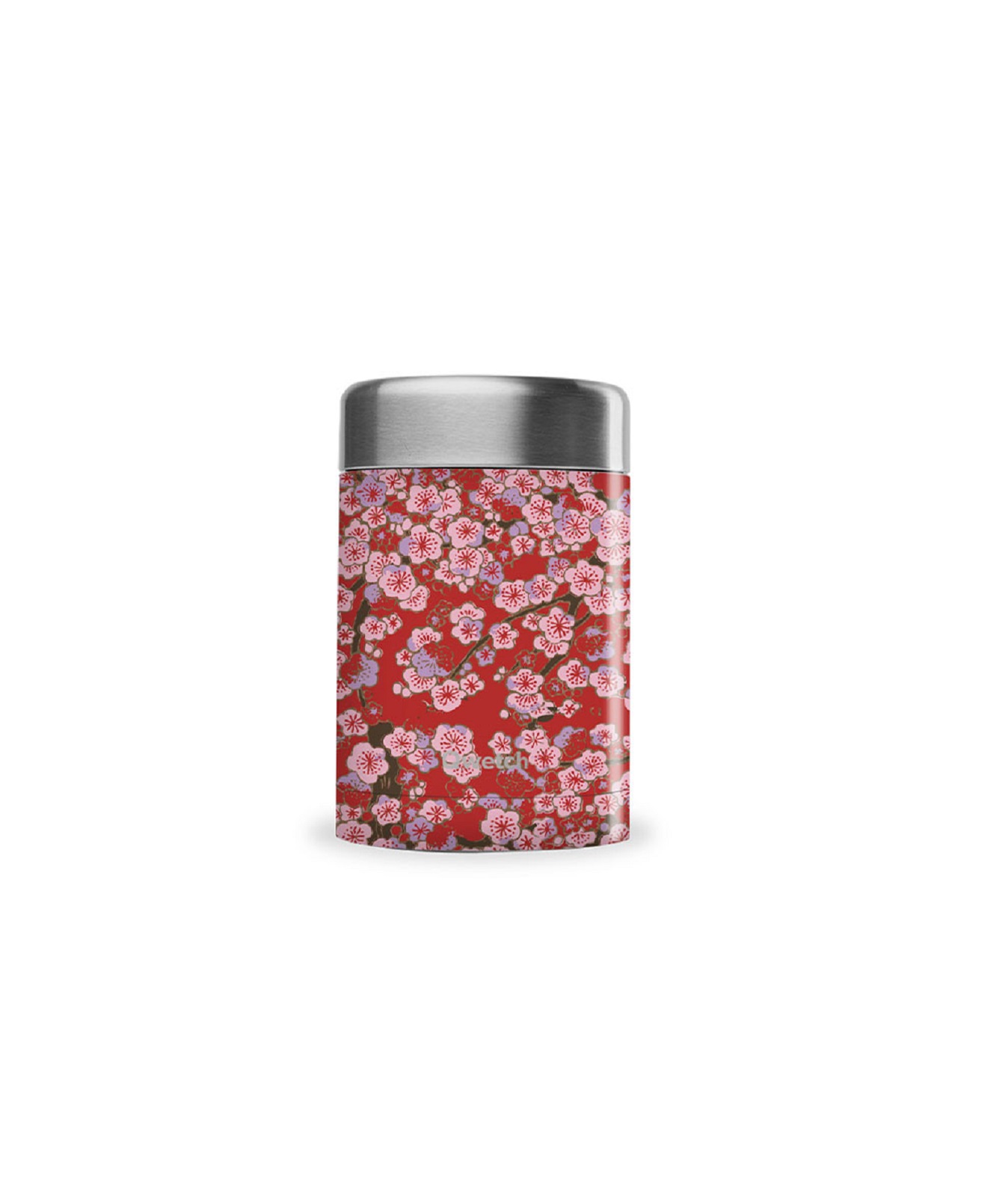 product image - Термос для їжі Qwetch FLOWERS, об'єм 0,65 л, червоний