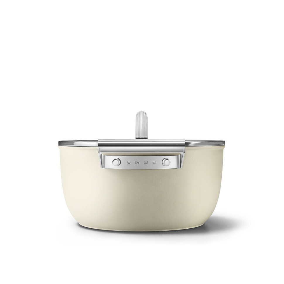Каструля з кришкою Smeg Smeg 50 Style, об'єм 5,4 л, діаметр 24 см, кремовий