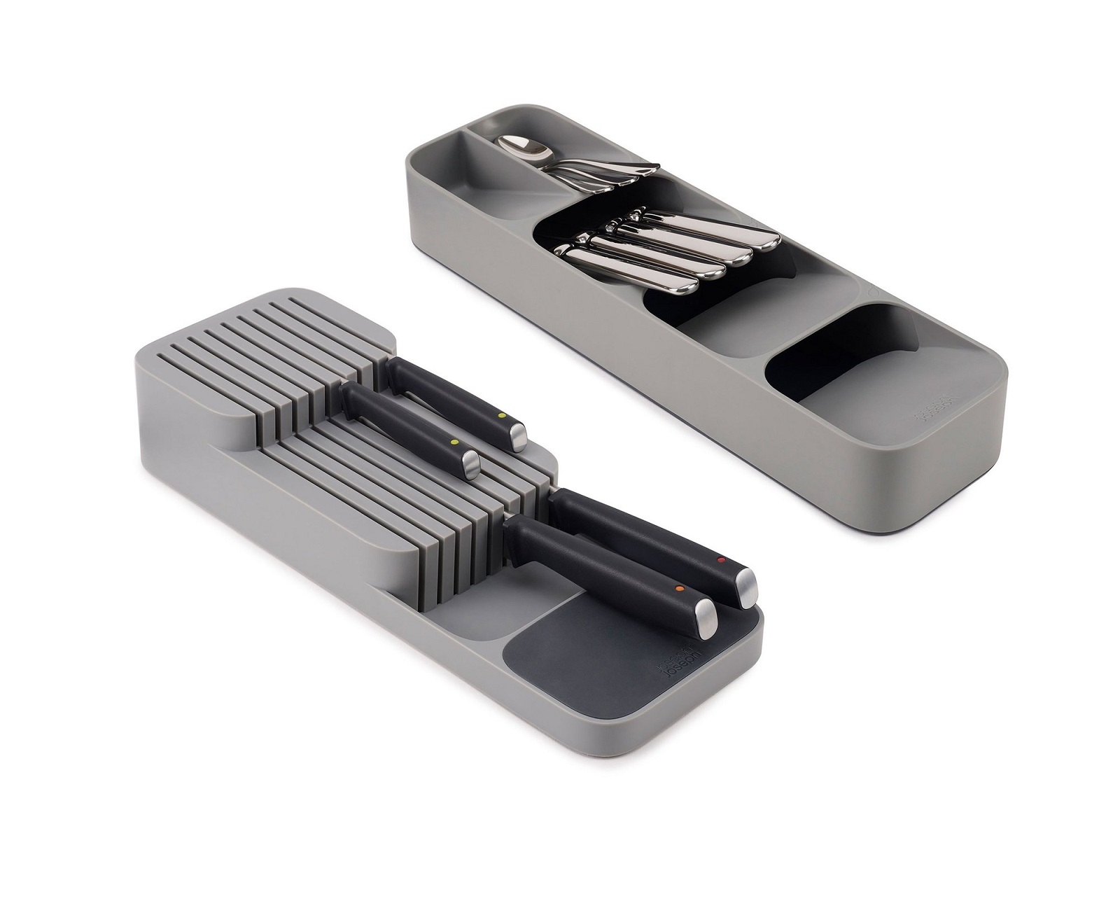 product image - Набір органайзерів для столових приборів і ножів Joseph Joseph DRAWERSTORE, 2 шт, сірий