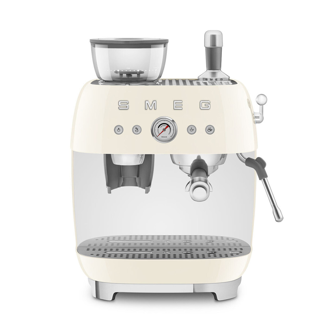 product image - Кофеварка эспрессо с встроенной кофемолкой Smeg 50 STYLE, кремовый