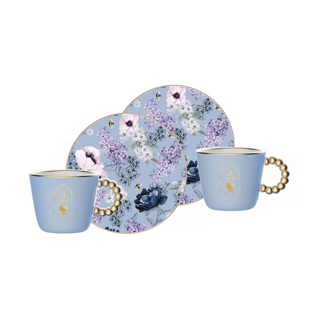 product image - Набор чашек с блюдцами Bialetti BRIDGERTON, объем 0,08 л, синий, 2 шт