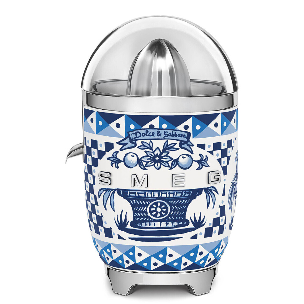 product image - Соковитискач для цитрусових Smeg 50 STYLE / BLU MEDITERRANEO в колаборації з Dolce & Gabbana, різнобарвний