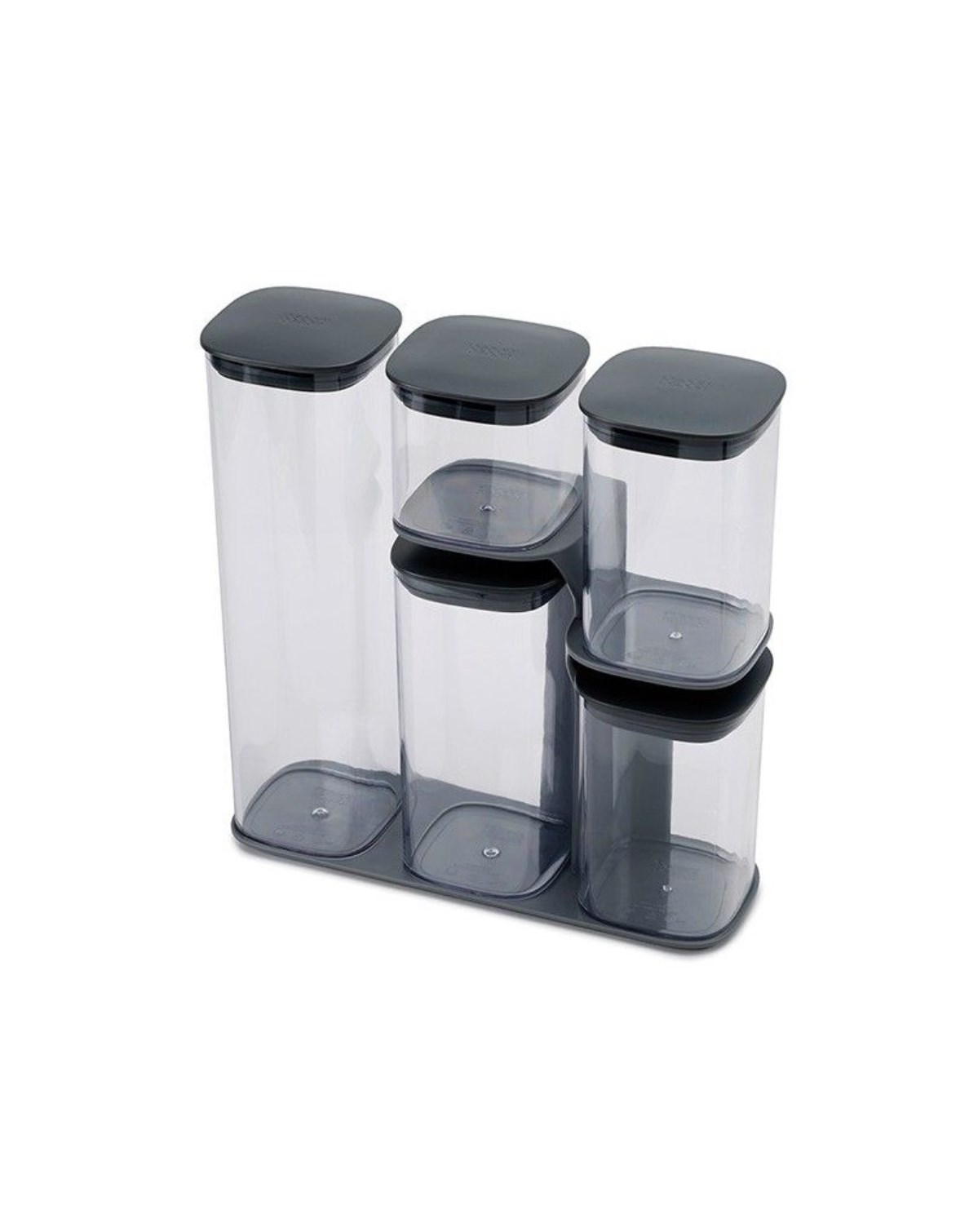 product image - Набор емкостей для хранения с подставкой Joseph Joseph FOOD STORAGE, белый с серым, 6 предметов