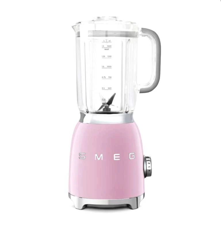 Блендер стаціонарний Smeg 50 Style, об'єм чаші 1,5 л, 39,7x19,7x16,3 см, рожевий Smeg BLF01PKEU фото 0
