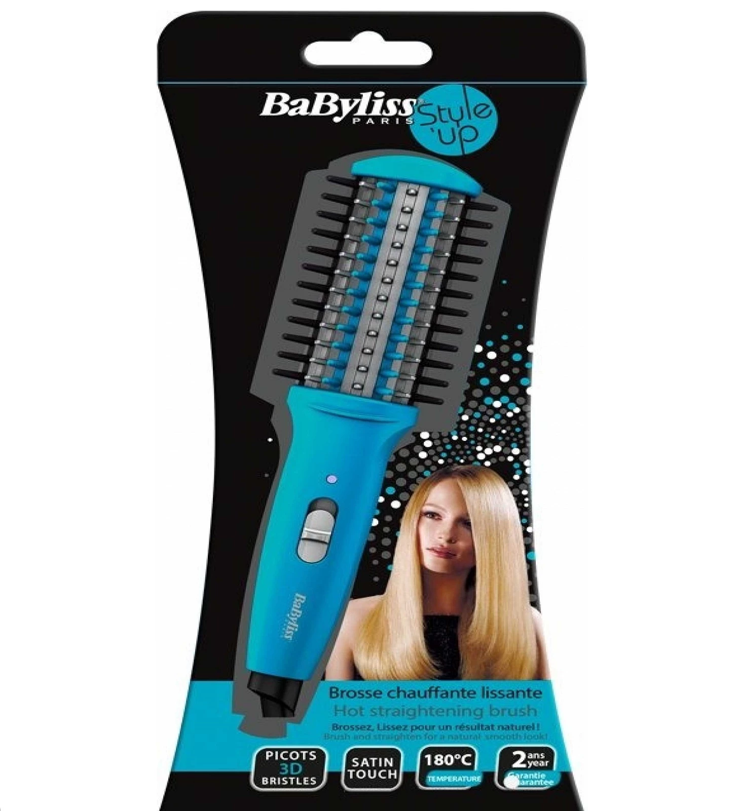 Фен-щітка Babyliss для випрямлення волосся міні, блакитний Babyliss H130E фото 1