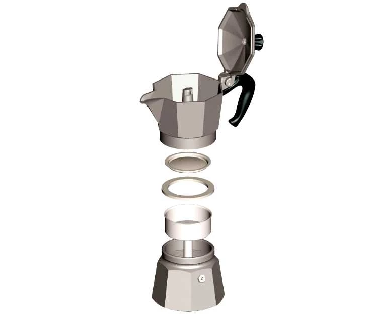 Кавоварка гейзерна "Moka express" на 3 чашки Bialetti MOKA EXPRESS, сріблястий Bialetti 0001162 фото 2