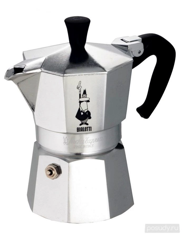 Гейзерна кавоварка "Moka express" на 4 чашки Bialetti MOKA EXPRESS, сріблястий Bialetti 0001164 фото 1