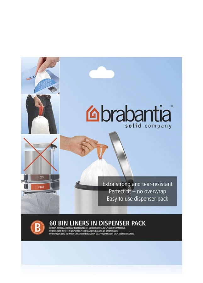 Набір сміттєвих пакетів Brabantia (5 л), "В" 60 шт. Brabantia 348969 фото 0