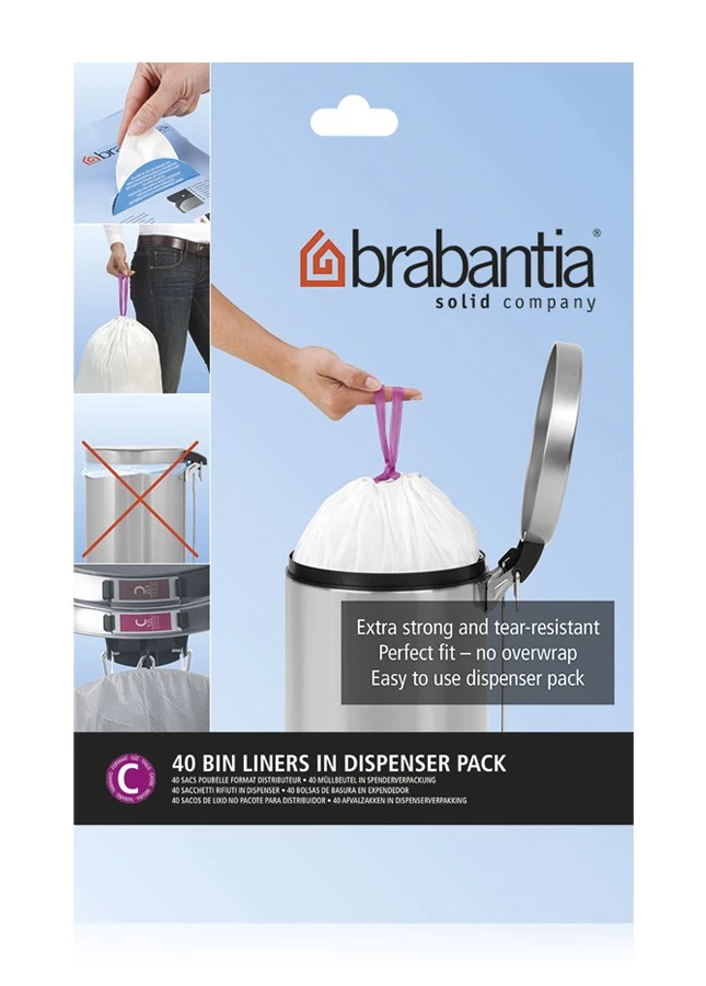 Набір сміттєвих пакетів в диспенсері Brabantia C (10/12 л), 40 шт. Brabantia 361982 фото 0