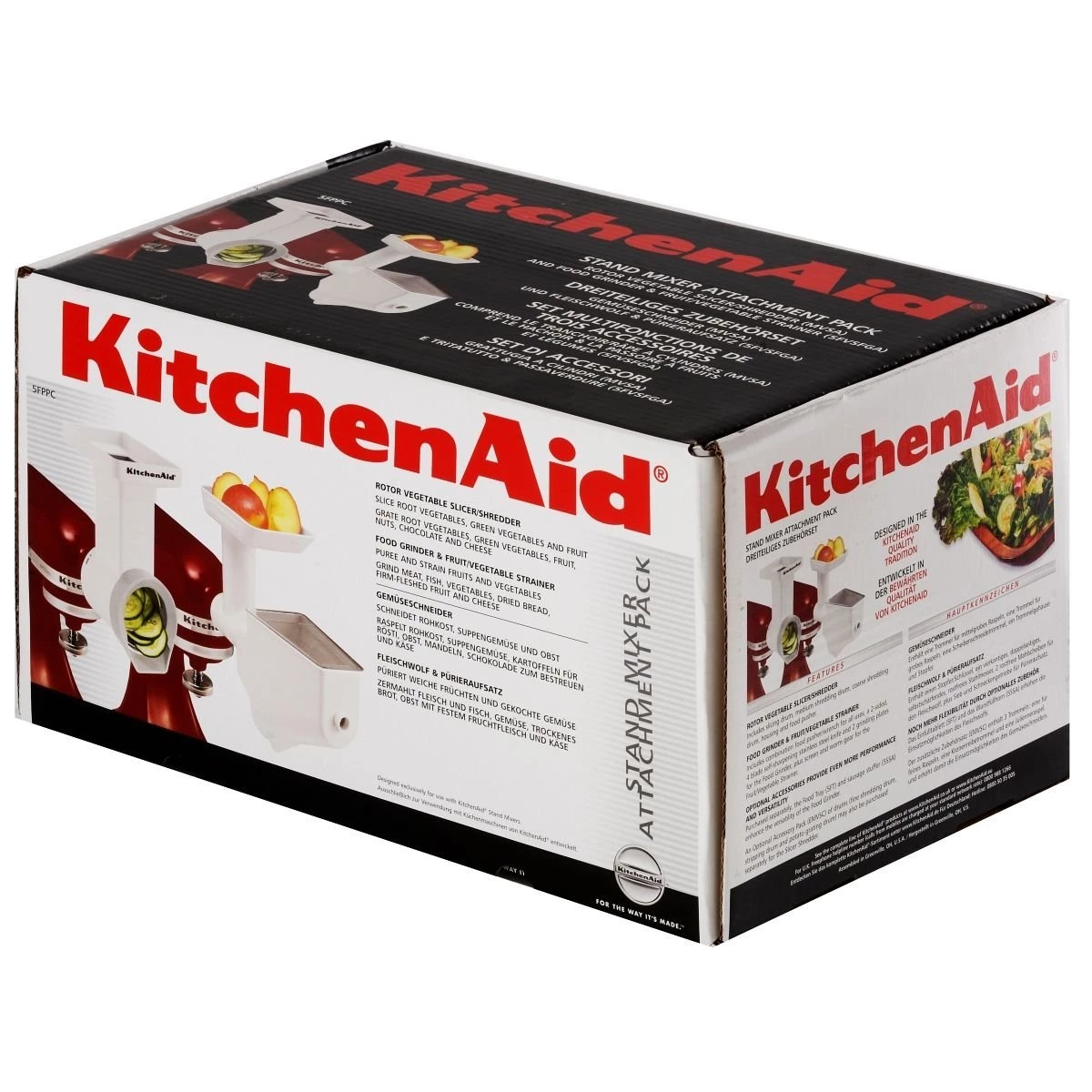Набір насадок: м'ясорубка, для перетирання, овочерізка KitchenAid, білий KitchenAid FPPC фото 2
