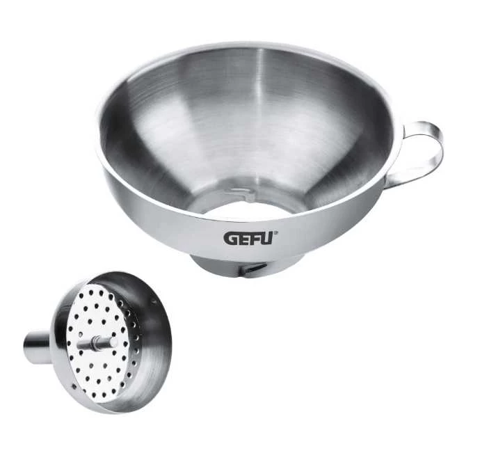 Воронка для банок зі знімним ситом GEFU Kitchen Aids, діаметр 14 см, сріблястий GEFU 15570 фото 0