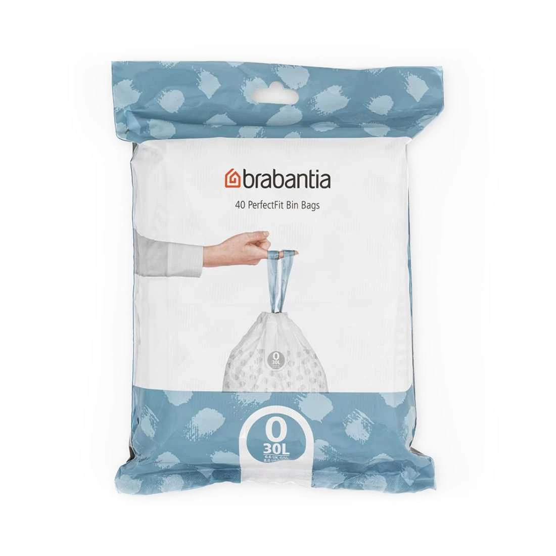 Набір пакетів для сміття Brabantia "O", об'єм 30 л, 40 шт, білий з візерунком Brabantia 124846 фото 0