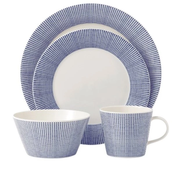 Набір посуду столового Royal Doulton PACIFIC, білий з синім, 16 предметів  40009464 фото 1