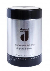 Онлайн каталог PROMENU: Кофе Doppio в зернах Danesi, 0,25 кг, жестяная банка, черный Danesi 1010045_new