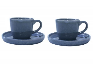 Онлайн каталог PROMENU: Набор из 2 чашек с блюдцами Aida SOHOLM SONJA, объем 0,2 л, диаметр 15 см, керамика, синий, 4 предмета Aida 16280