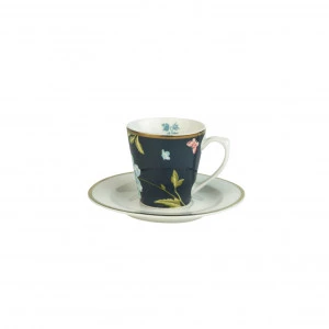 Онлайн каталог PROMENU: Набір: чашка еспресо з блюдцем Laura Ashley HERITAGE, об'єм 0,09 л, синій з квітами і метеликом Laura Ashley 181226