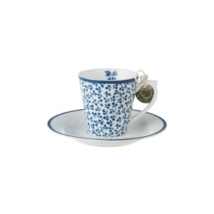 Онлайн каталог PROMENU: Набір: чашка з блюдцем еспресо Laura Ashley BLUEPRINT, об'єм 0,09 л, білий в синю дрібну квітку Laura Ashley 178693