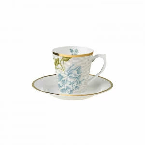 Онлайн каталог PROMENU: Набір чашка еспресо з блюдцем Laura Ashley HERITAGE, об'єм 0,09 л, білий в синю смужку з квітами Laura Ashley 181227